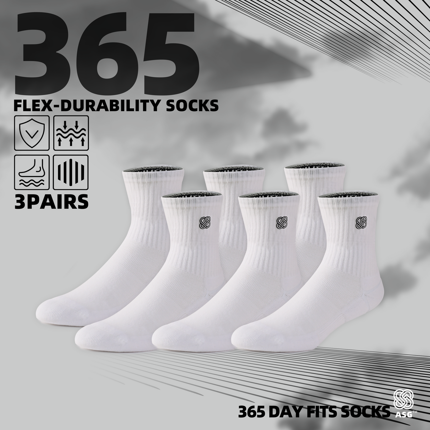 ASG 365 sports socks (Pack of 3)